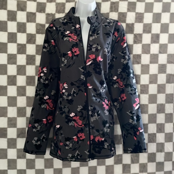 Lane Bryant jacket 22/24 Zip Up Casual floral jogger women’s - Picture 2 of 4